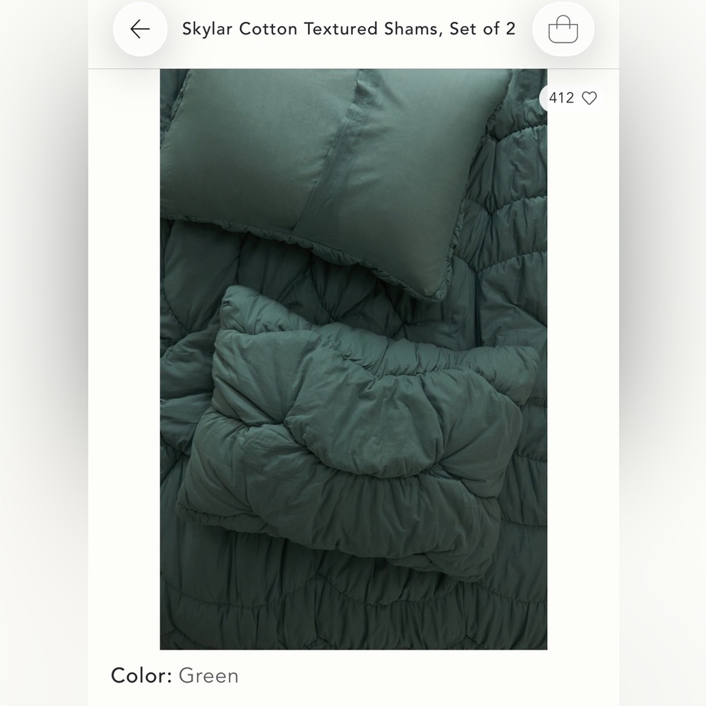 Anthropologie Teal Standard Shams